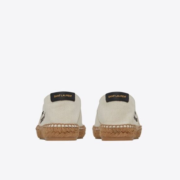 BRAND NEW: Saint Laurent Embroidered Canvas Espadrille - Picture 6 of 7
